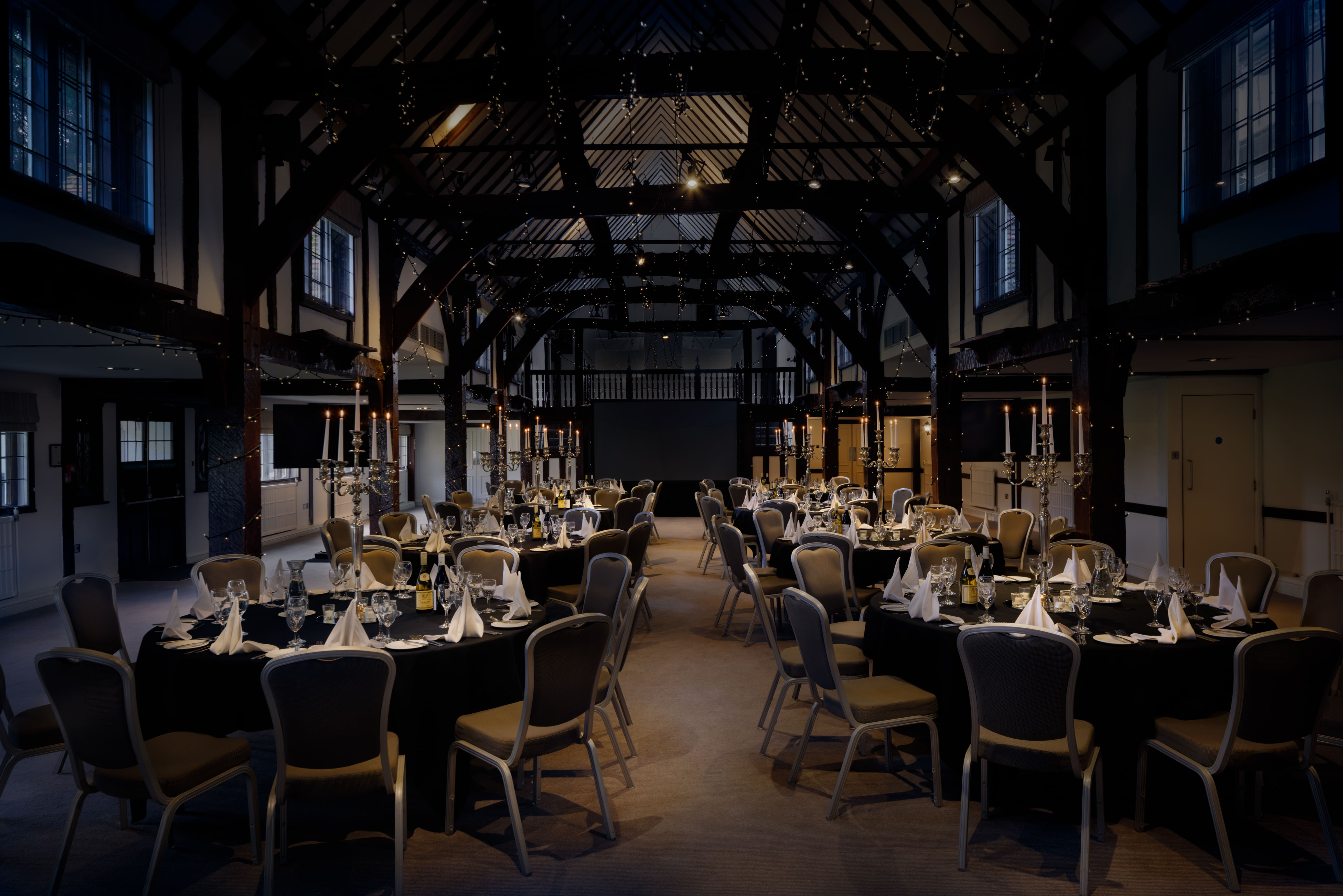 Barn Banquet Setup for Corporate Event