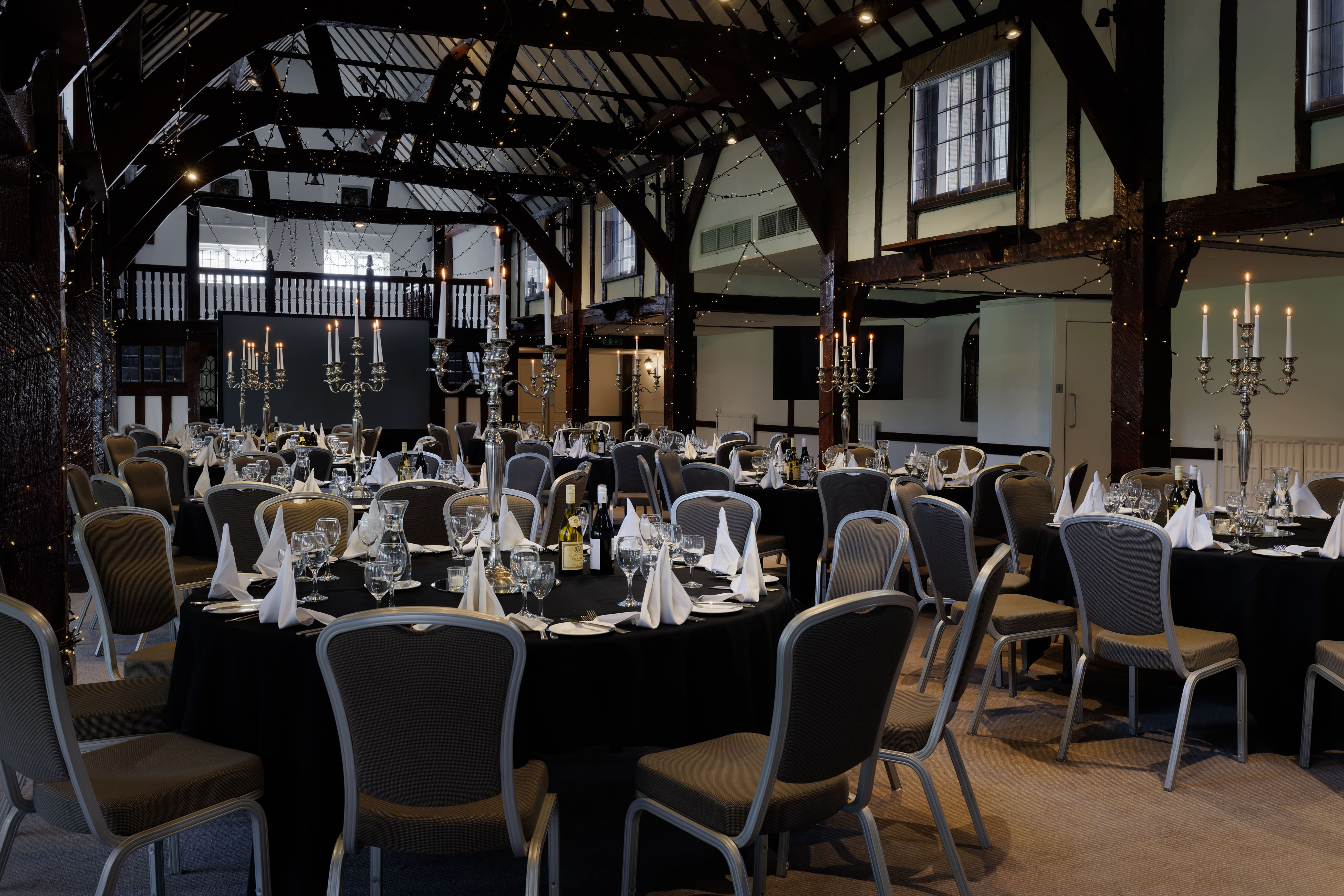 Barn Banquet Event Hall with Elegant Lighting